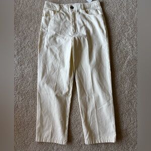Cream High-Waisted Pants L Denim NWT